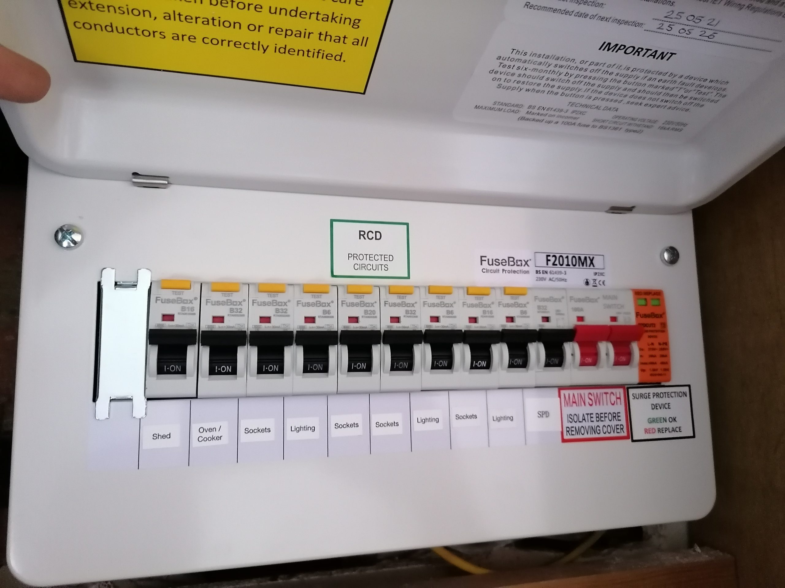 Fuse boards + re-wires